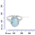 Neueste Design Larimar Edelstein 925 Solid Silber Ring